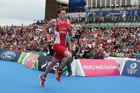 Liam in a sprint finish with another participant